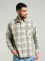 Beige Waffle Checked Shirt