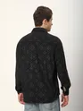 Black Abstract Structured Corduroy Shirt
