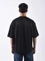 Black Applique Patch HD Print Oversized T-Shirt