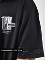 Black Applique Patch HD Print Oversized T-Shirt