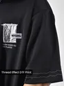Black Applique Patch HD Print Oversized T-Shirt