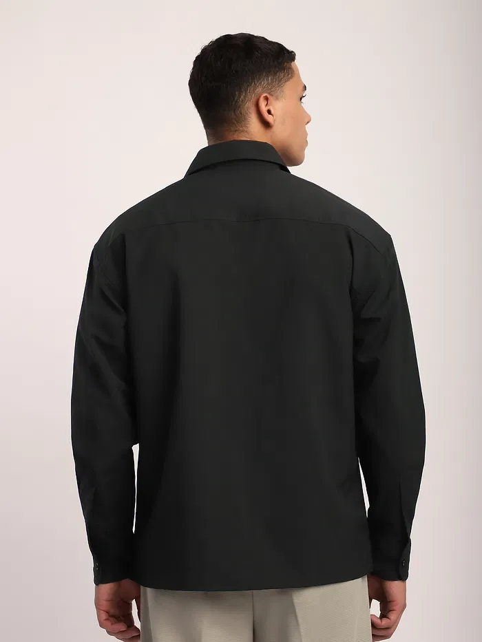 Black Baggy Pocketed Shirt