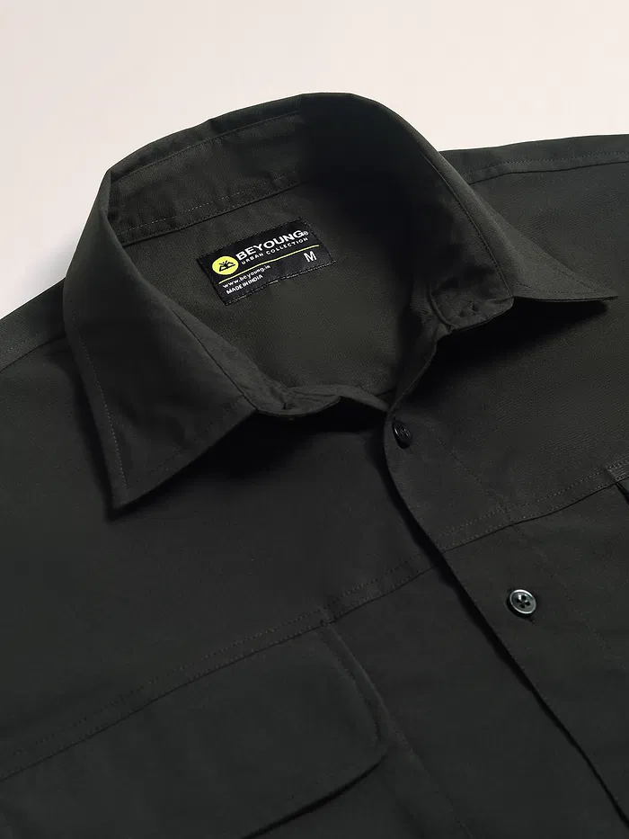 Black Baggy Pocketed Shirt