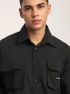 Black Baggy Pocketed Shirt