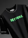 Black BEYOUNG Puff Print Oversized T-shirt