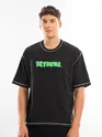 Black BEYOUNG Puff Print Oversized T-shirt