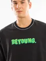 Black BEYOUNG Puff Print Oversized T-shirt