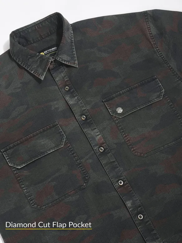 Black Camo Print Shirt