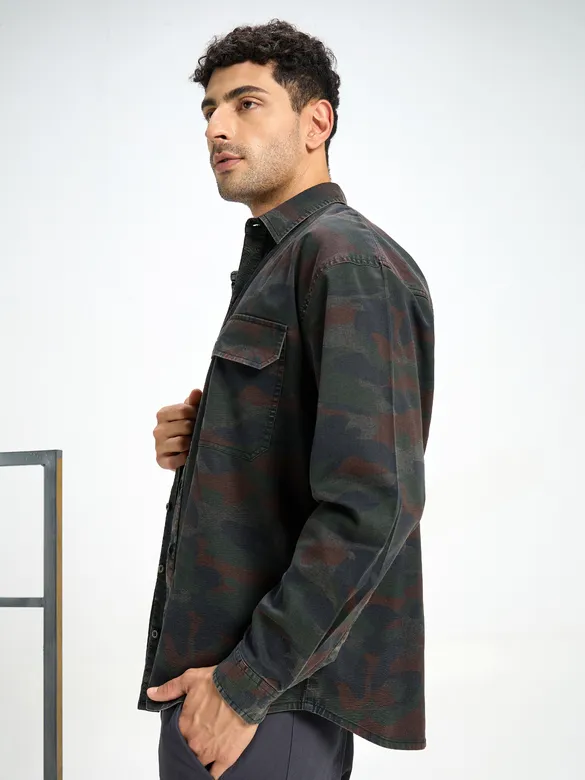 Black Camo Print Shirt