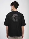 Black Chest Patch Oversized T-Shirt