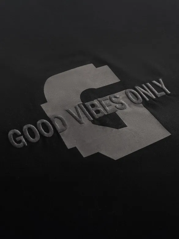 Black Chest Patch Oversized T-Shirt