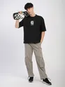 Black Chest Patch Oversized T-Shirt