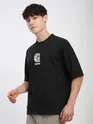 Black Chest Patch Oversized T-Shirt