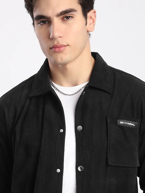 Black Corduroy Shacket
