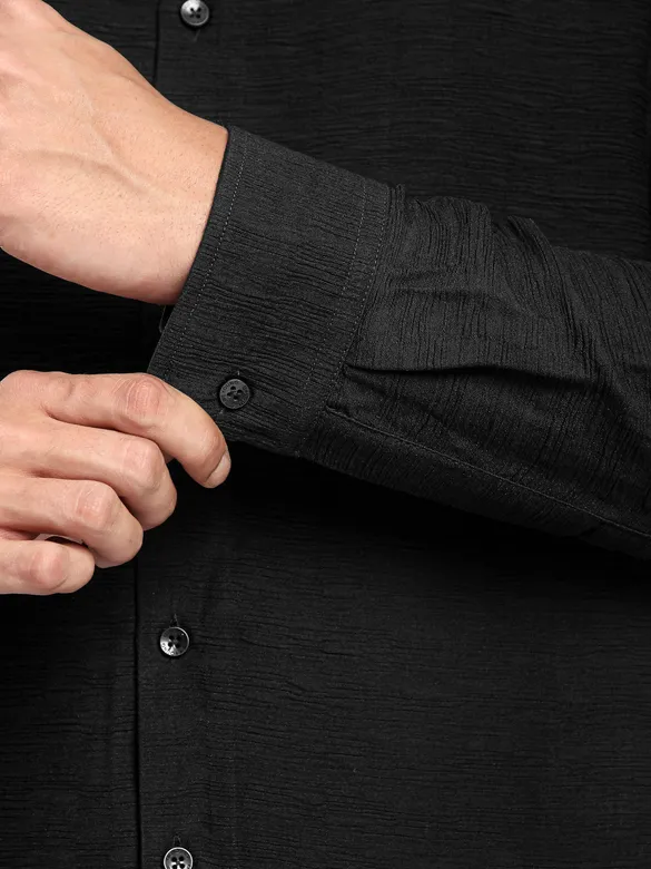 Black Crinkled Shirt