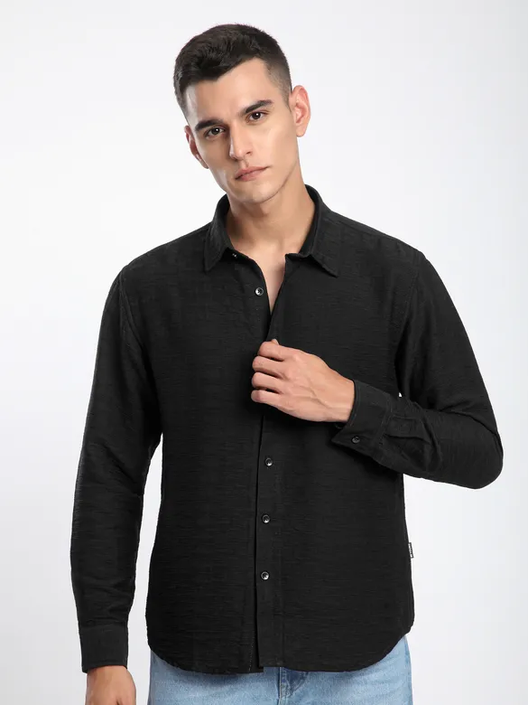 Black Crinkled Shirt