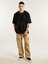 Black Cut And Sew Oversized T-Shirt