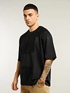 Black Cut And Sew Oversized T-Shirt