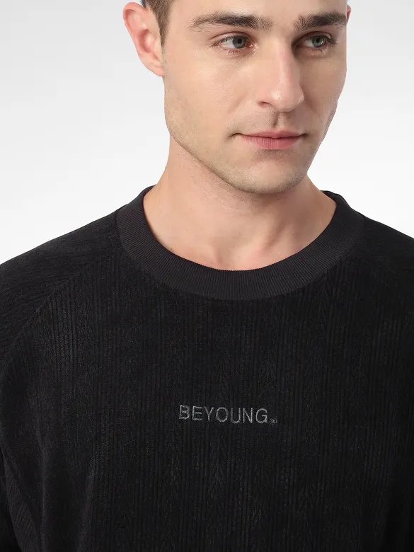 Black Cut and Sew Sweatshirt