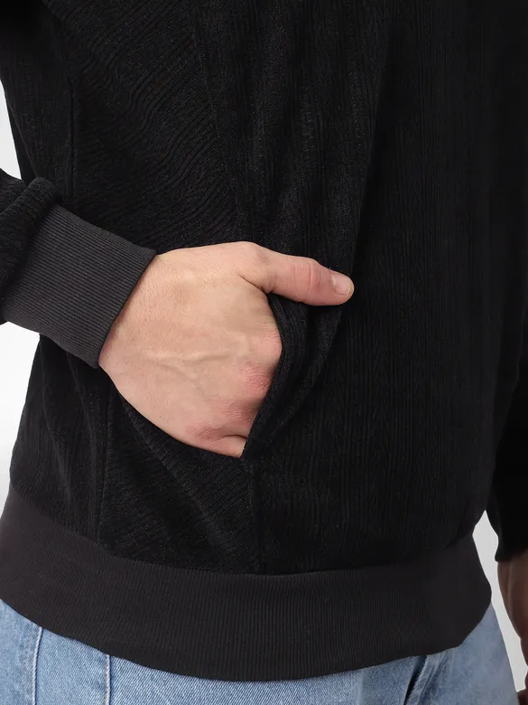 Black Cut and Sew Sweatshirt