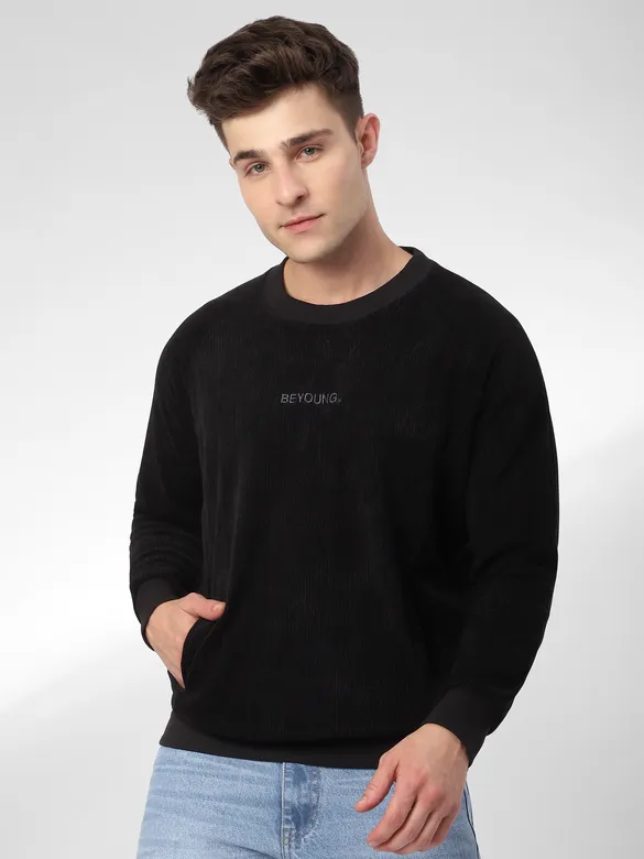 Black Cut and Sew Sweatshirt