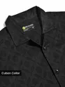 Black Cutwork Jacquard Cuban Shirt