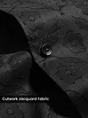 Black Cutwork Jacquard Cuban Shirt
