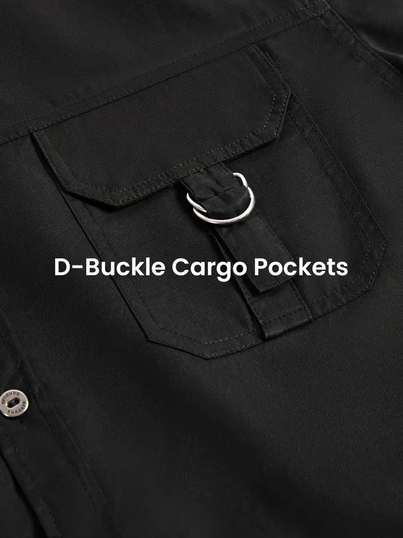 Black D-Buckle Cargo Shirt