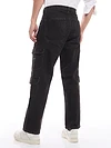 Black Denim Baggy Cargo Pants