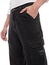 Black Denim Baggy Cargo Pants