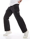 Black Denim Baggy Cargo Pants