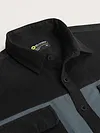Black Dual Patch Color Block Shirt