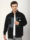 Black Dual Patch Color Block Shirt