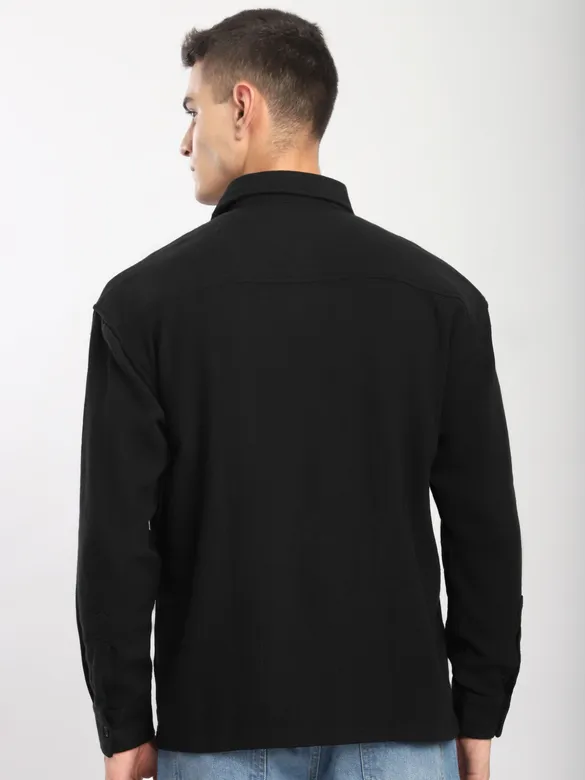 Black Dual Pocket Cotton Shirt