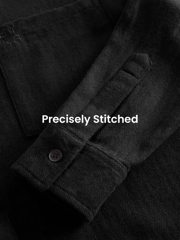 Black Dual Pocket Cotton Shirt