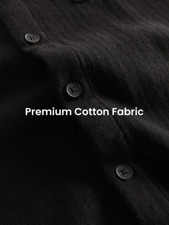 Black Dual Pocket Cotton Shirt