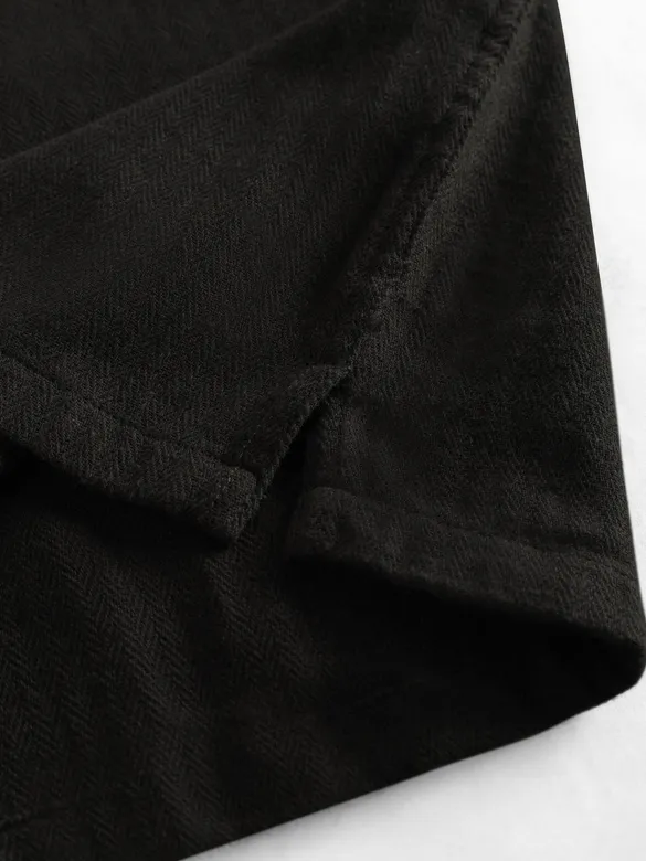Black Dual Pocket Cotton Shirt