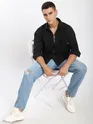 Black Dual Pocket Cotton Shirt