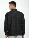 Black Fur Geometric Textured Shirt