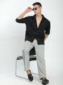 Black Fur Geometric Textured Shirt
