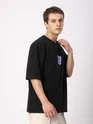 Black Go For It Puff Print Oversized T-shirt