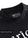 Black HD Embroidered Dual Sleeves Oversized T-Shirt