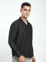 Black Jacquard Cuban Shirt