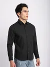 Black Jacquard Round Textured Shirt