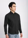 Black Jacquard Round Textured Shirt