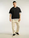 Black Jersey Knit Oversized T-Shirt