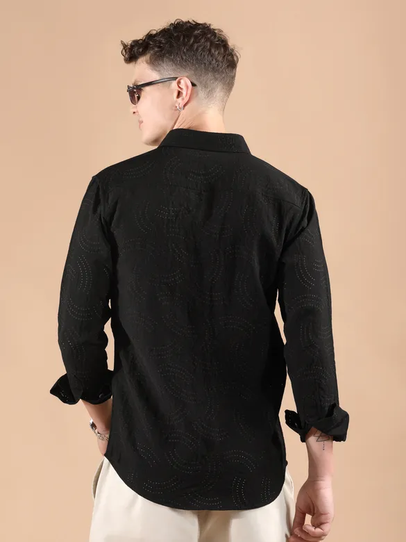 Black Laser Cut Shirt