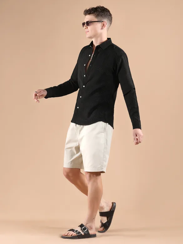 Black Laser Cut Shirt