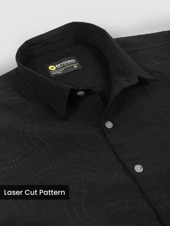 Black Laser Cut Shirt