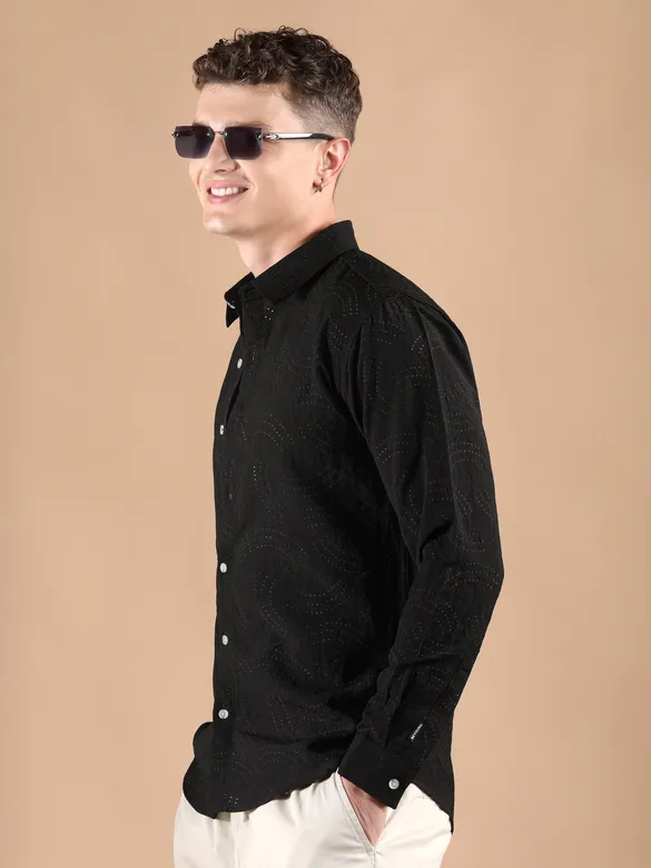 Black Laser Cut Shirt